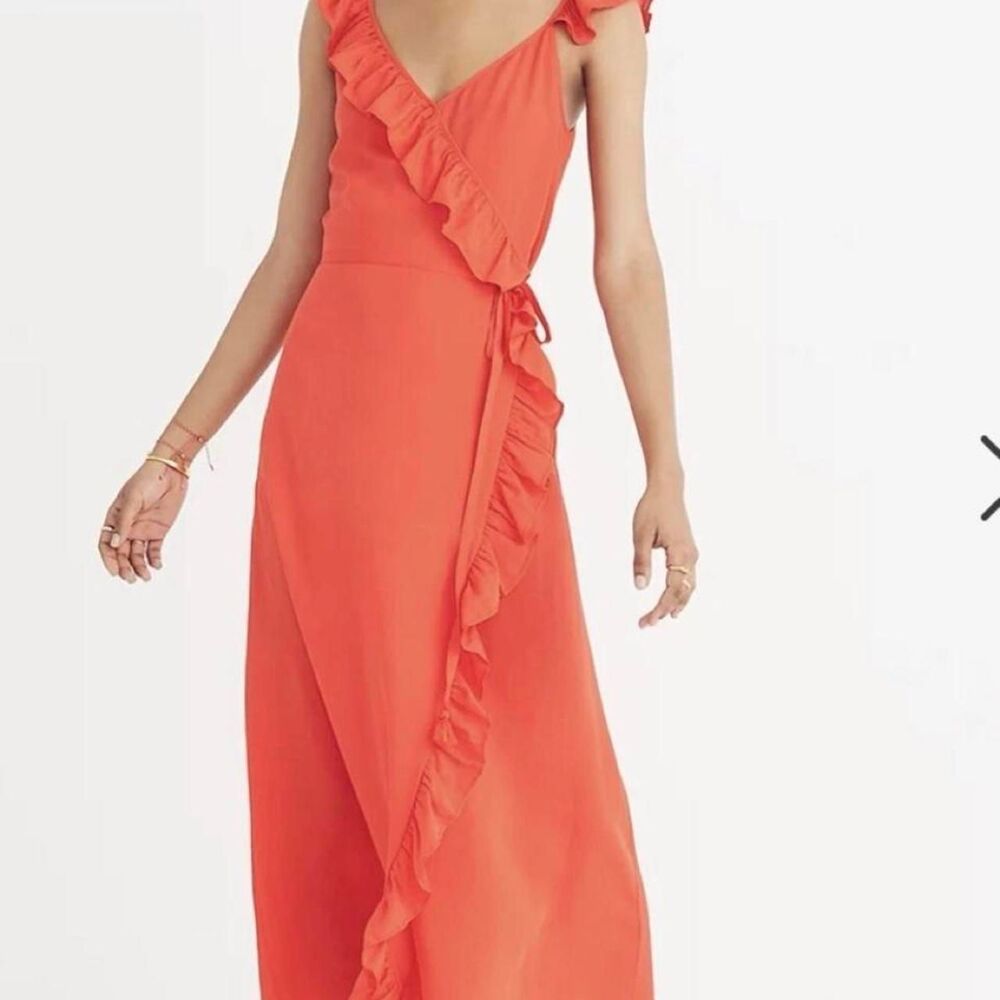 Madewell Women's Orange and Red Dress
